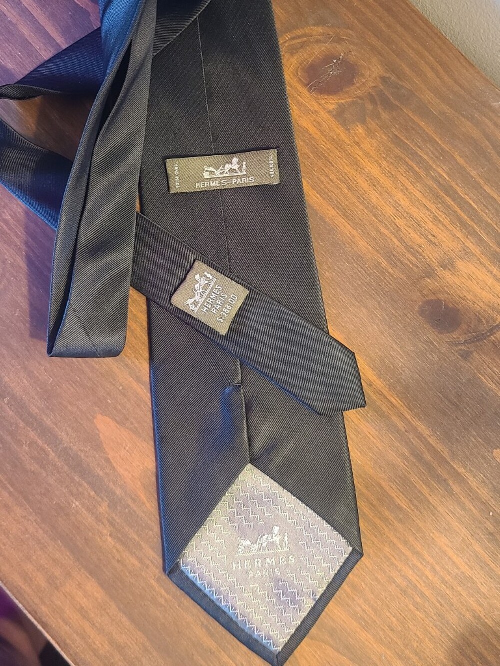 Hermes Black Silk Men's Tie